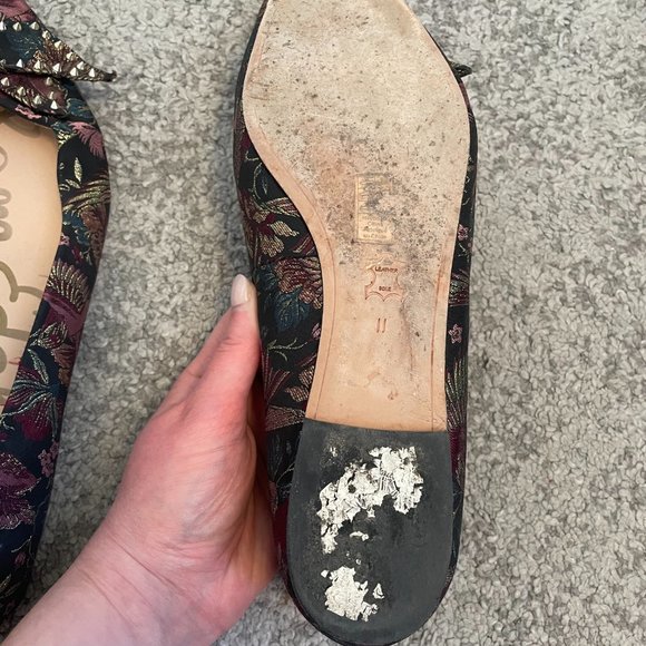 GUC Sam Edelman Raisa studded bow brocade ballet flats - Picture 4 of 13